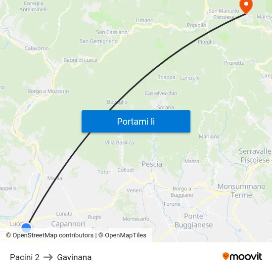 Pacini 2 to Gavinana map