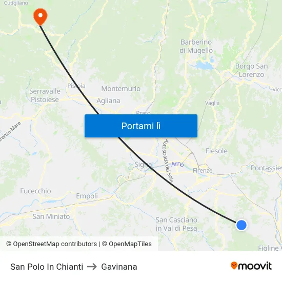 San Polo In Chianti to Gavinana map