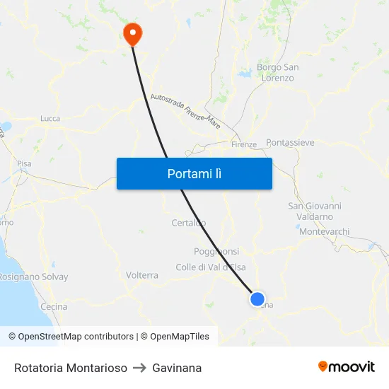 Rotatoria Montarioso to Gavinana map