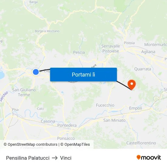 Pensilina Palatucci to Vinci map