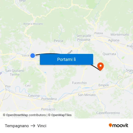 Tempagnano to Vinci map