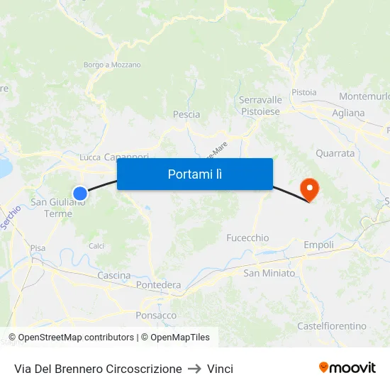 Via Del Brennero Circoscrizione to Vinci map