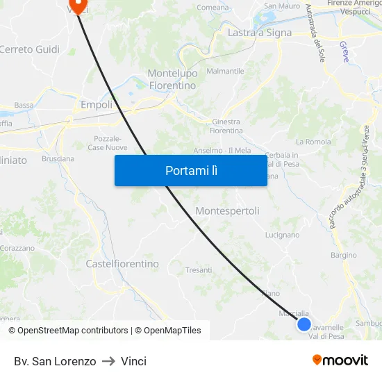 Bv. San Lorenzo to Vinci map