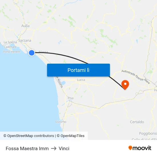 Fossa Maestra Imm to Vinci map