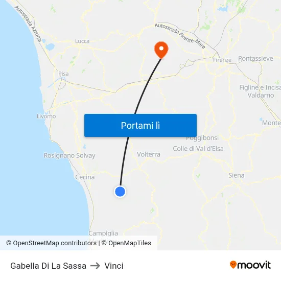 Gabella Di La Sassa to Vinci map