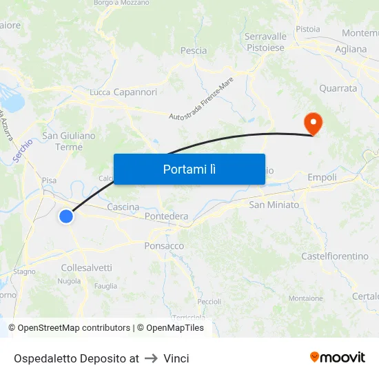 Ospedaletto Deposito at to Vinci map