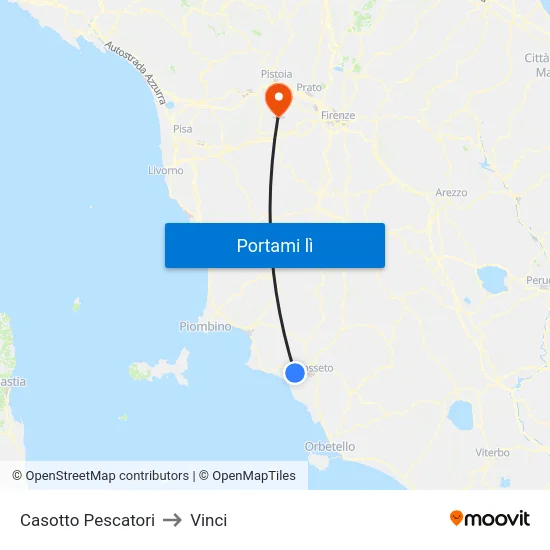 Casotto Pescatori to Vinci map
