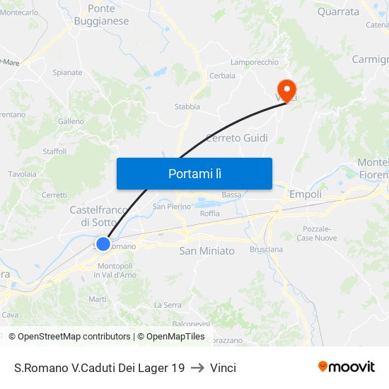 S.Romano V.Caduti Dei Lager 19 to Vinci map