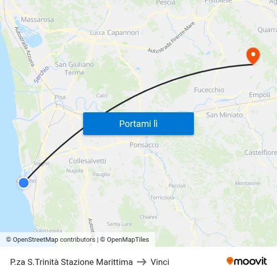 P.za S.Trinità Stazione Marittima to Vinci map