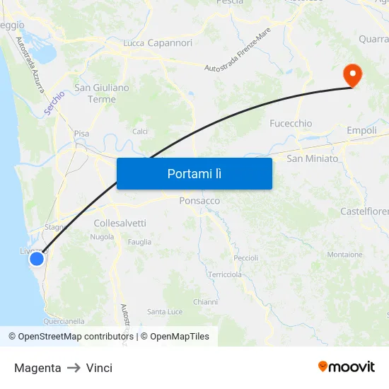 Magenta to Vinci map