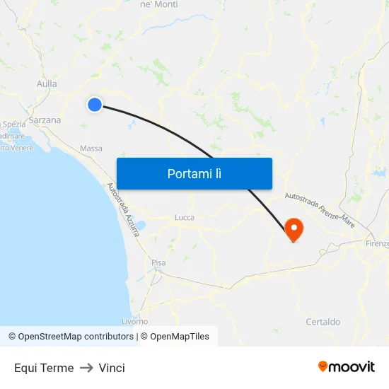 Equi Terme to Vinci map