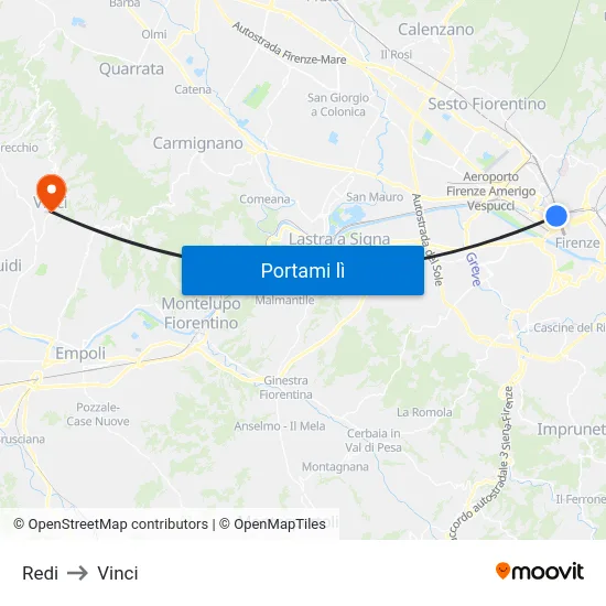 Redi to Vinci map