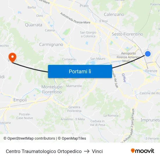 Centro Traumatologico Ortopedico to Vinci map