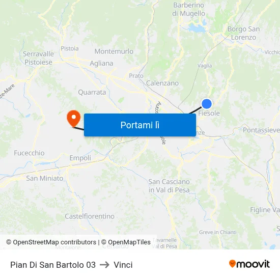 Pian Di San Bartolo 03 to Vinci map