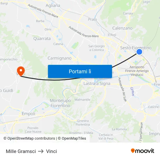 Mille Gramsci to Vinci map