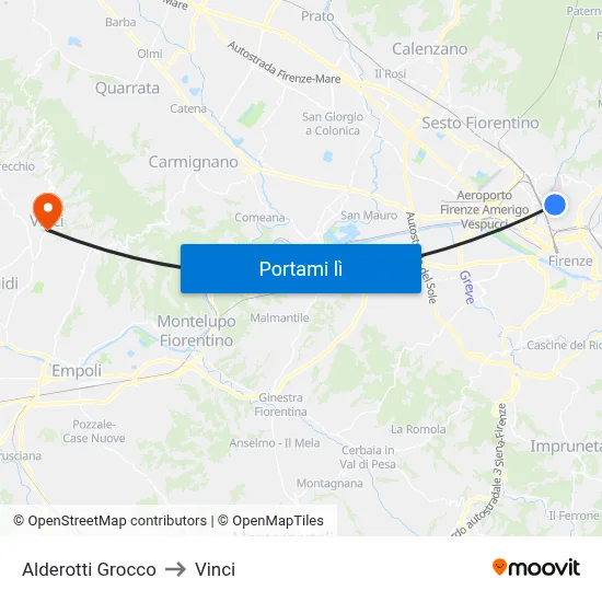 Alderotti Grocco to Vinci map