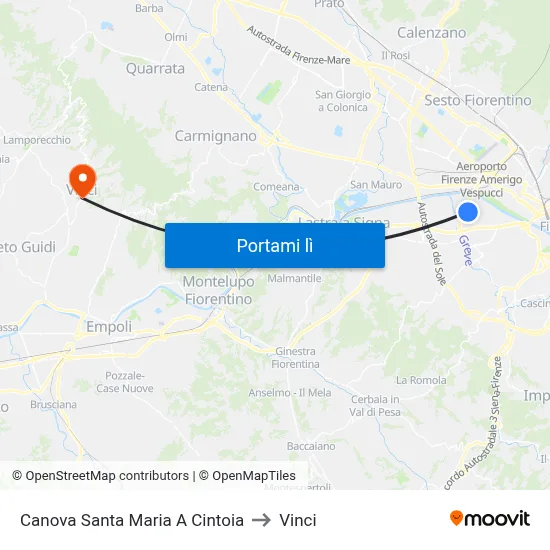 Canova Santa Maria A Cintoia to Vinci map