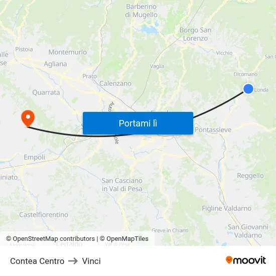 Contea Centro to Vinci map