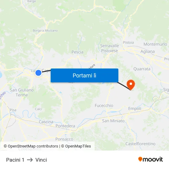 Pacini 1 to Vinci map