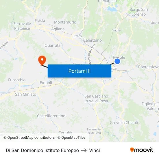 Di San Domenico Istituto Europeo to Vinci map