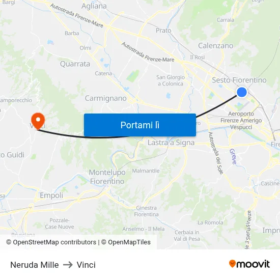 Neruda Mille to Vinci map