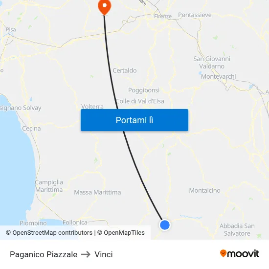 Paganico Piazzale to Vinci map