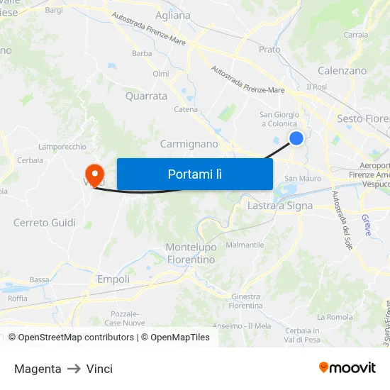 Magenta to Vinci map