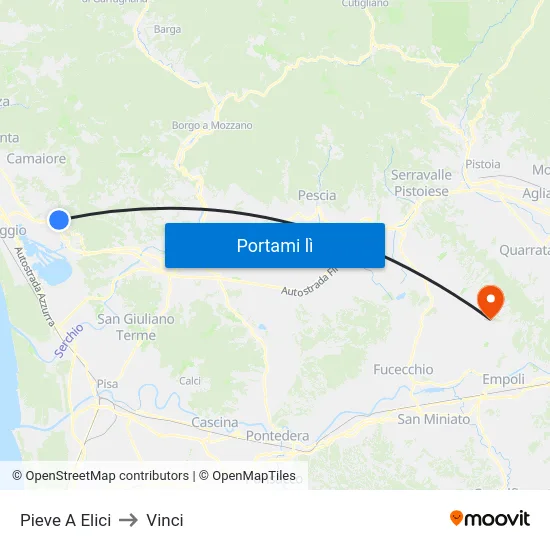 Pieve A Elici to Vinci map