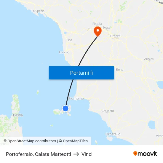 Portoferraio, Calata Matteotti to Vinci map