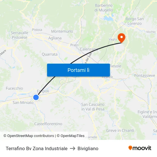 Terrafino Bv Zona Industriale to Bivigliano map