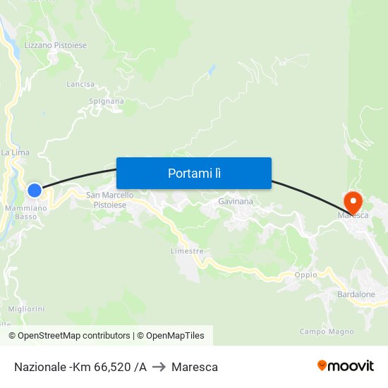 Nazionale -Km 66,520 /A to Maresca map
