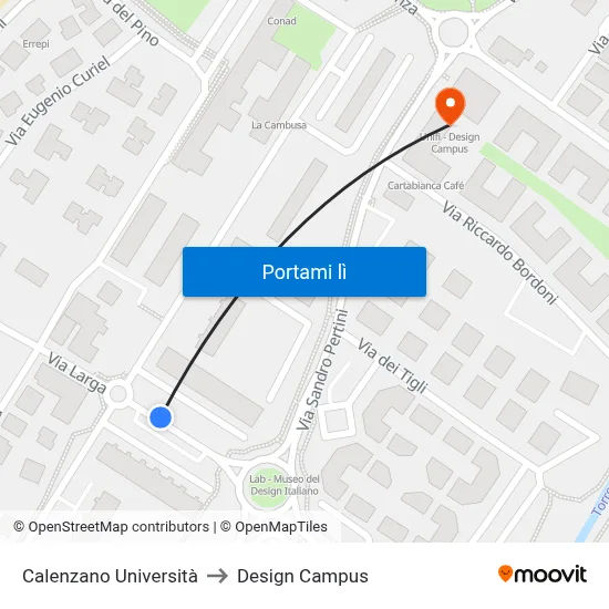 Calenzano Università to Design Campus map