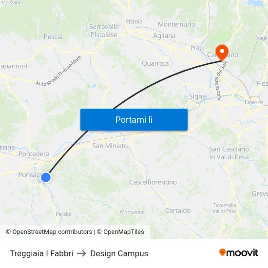 Treggiaia I Fabbri to Design Campus map