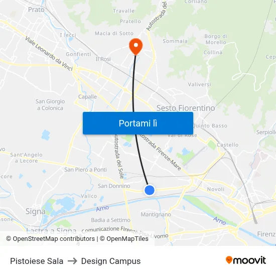 Pistoiese Sala to Design Campus map