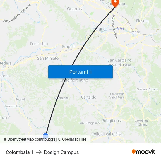 Colombaia 1 to Design Campus map