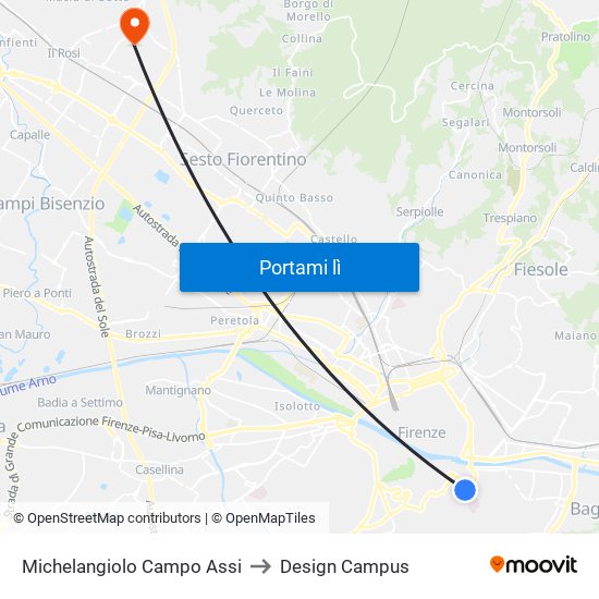 Michelangiolo Campo Assi to Design Campus map