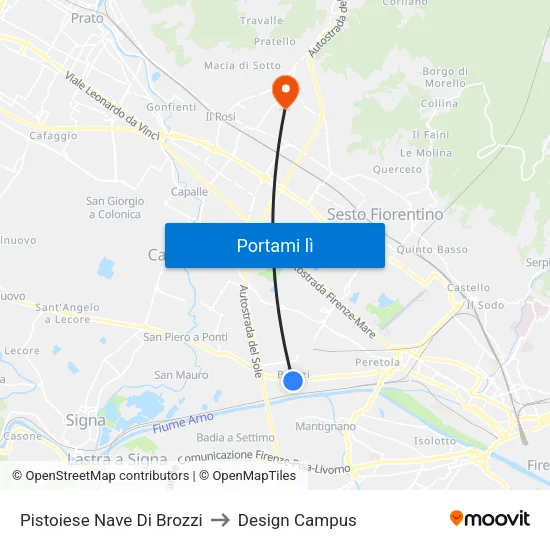 Pistoiese Nave Di Brozzi to Design Campus map
