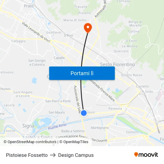 Pistoiese Fossetto to Design Campus map