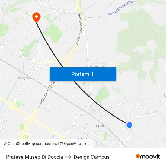 Pratese Museo Di Doccia to Design Campus map