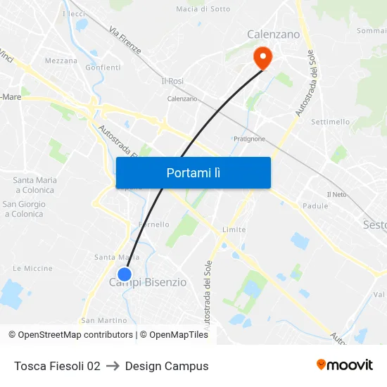 Tosca Fiesoli 02 to Design Campus map