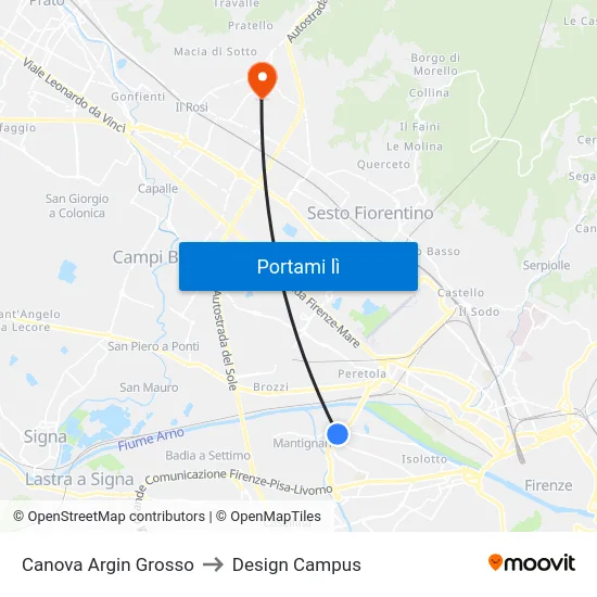 Canova Argin Grosso to Design Campus map