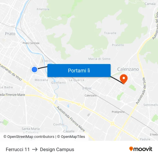 Ferrucci 11 to Design Campus map