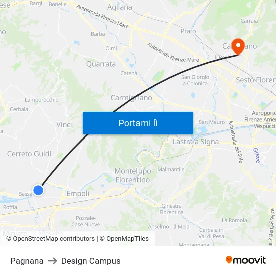Pagnana to Design Campus map