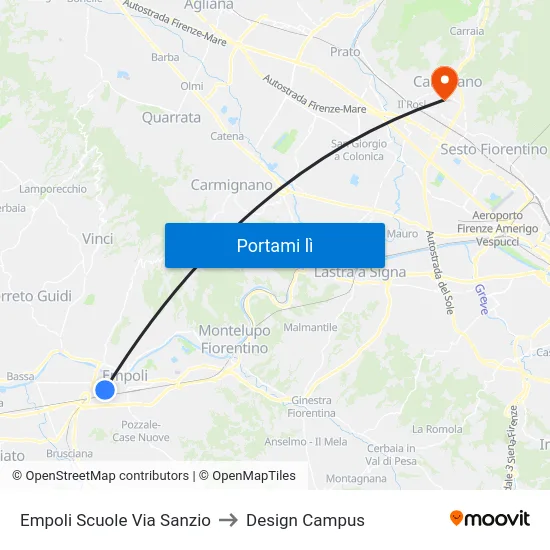 Empoli Scuole Via Sanzio to Design Campus map