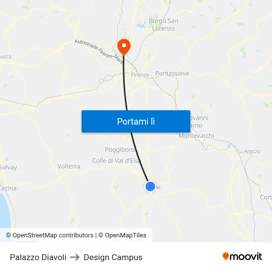 Palazzo Diavoli to Design Campus map