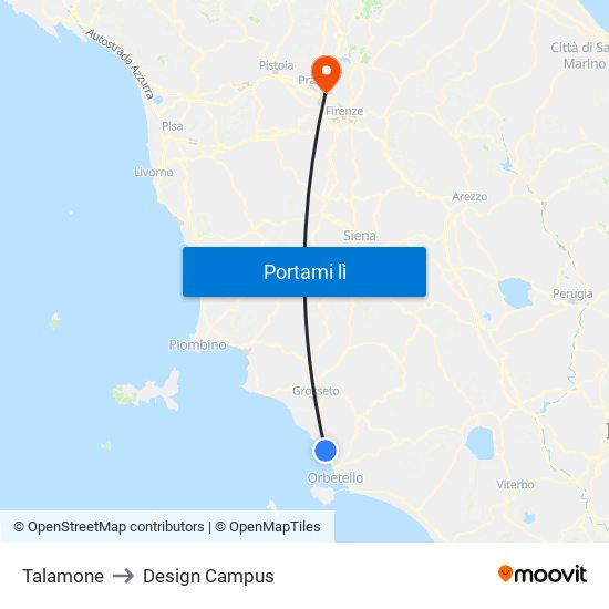 Talamone to Design Campus map