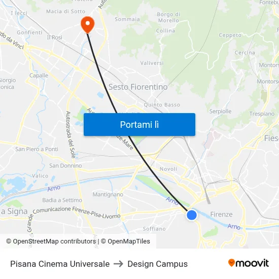 Pisana Cinema Universale to Design Campus map