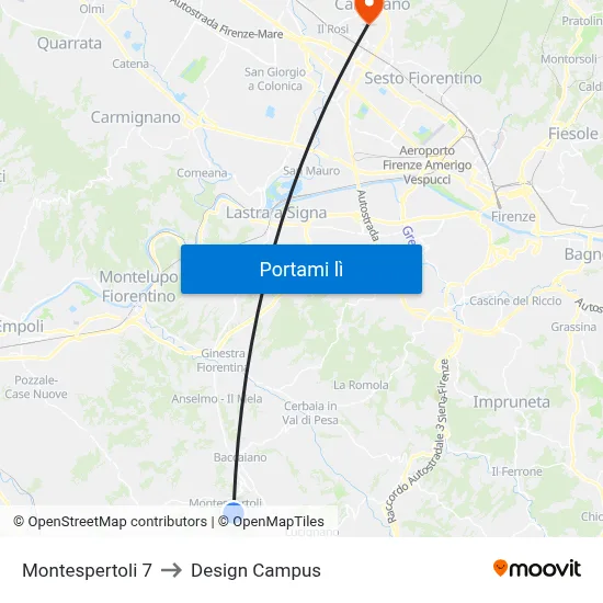 Montespertoli 7 to Design Campus map