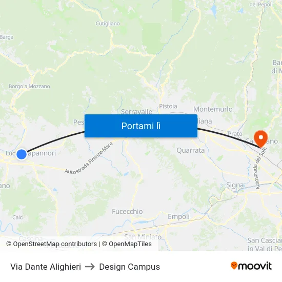 Via Dante Alighieri to Design Campus map