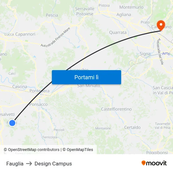 Fauglia to Design Campus map